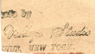 Village Studios stamp on the back of Sophia's photograph